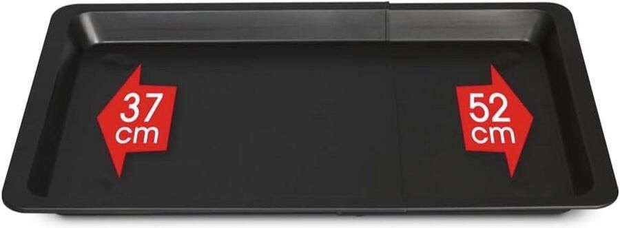 Universele kookplaat uittrekbaar (33 x 37 tot 52 cm) zwart