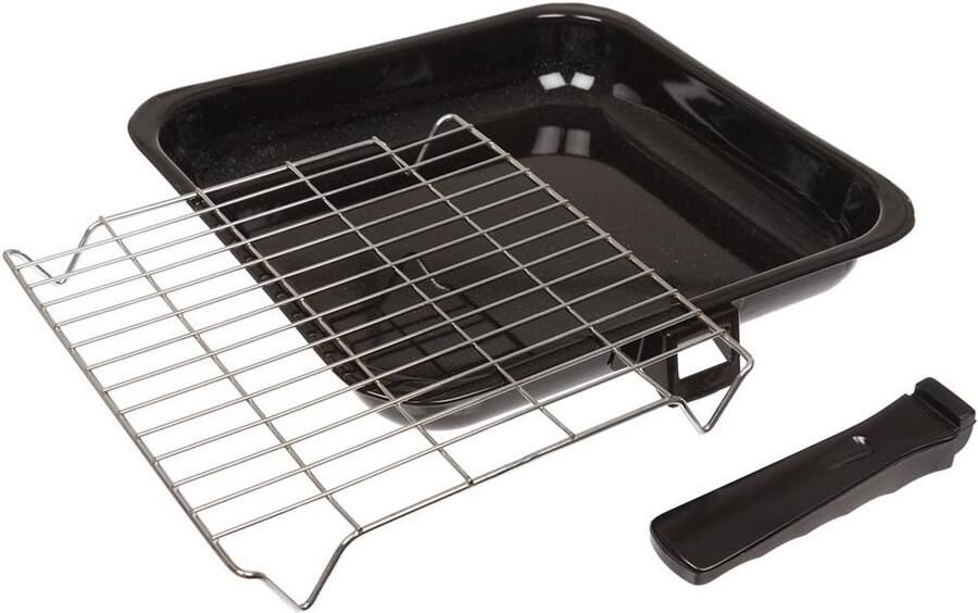 Universele Oven Bakplaat Grillpan met Rooster en Losse Handgreep 285x275mm