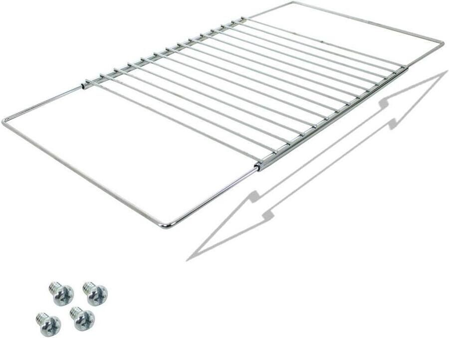 Universele Oven Rooster Extra Legplank Extra Opslag Creëren Verstelbare Lengte 33-61 cm Grijs