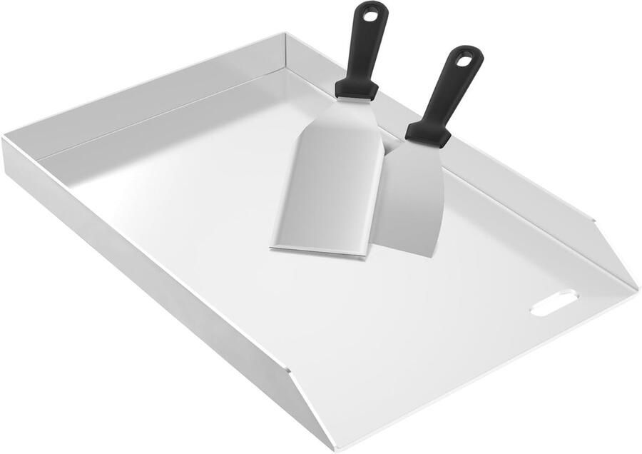 Universele Plancha Grillplaat van Roestvrij Staal 30x45 cm voor BBQ en Gasgrill