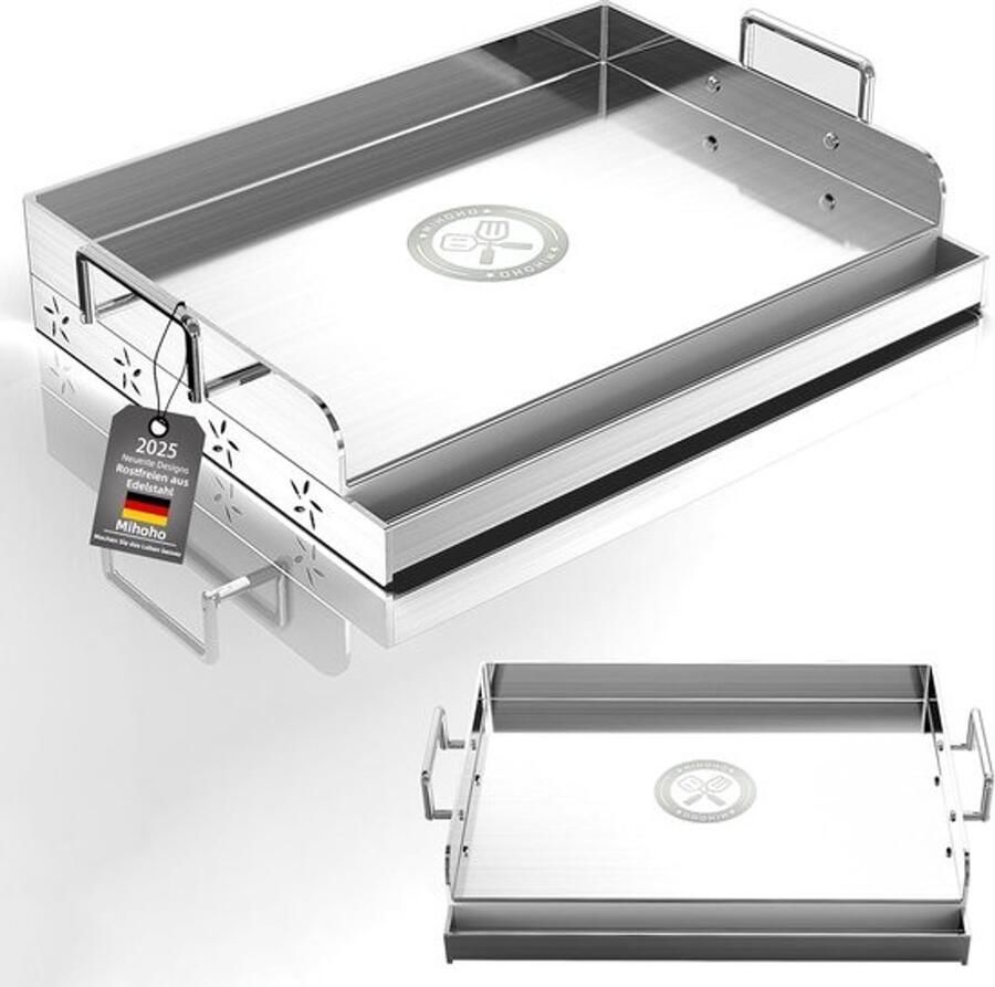 Universele RVS-plancha voor gas- en houtskoolbarbecue Platte grillplaat voor buiten koken