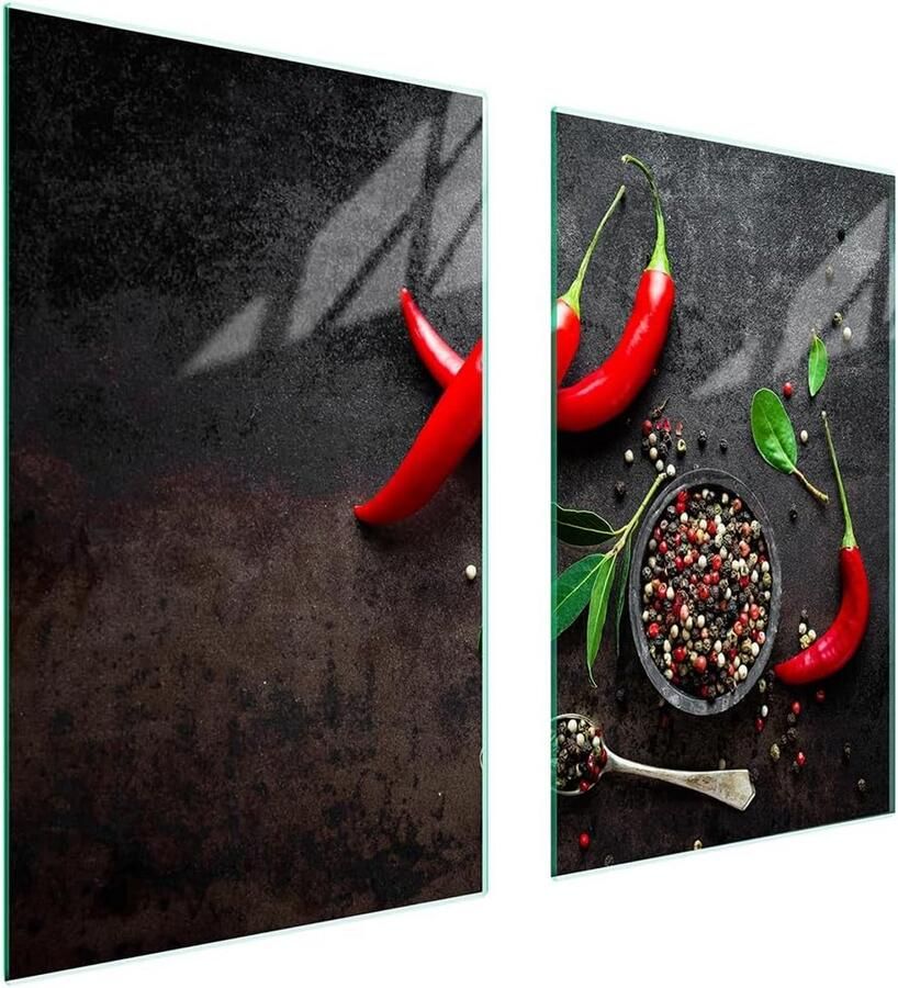 Universele Set van 2 Kookplaat Afdekplaten van Gehard Glas 70x52 cm