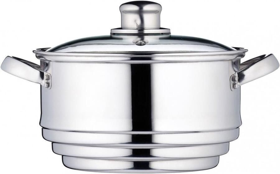 Universele Stoompan Inzet Stoominzet Pan Gezond Koken Past op Meerdere Pannen 16-20 cm Zilver