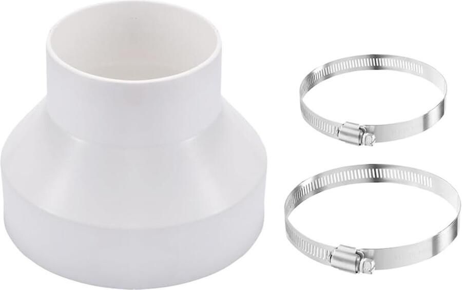 Universele Verkleiner voor Afvoerslangen Adapter met 2 RVS Slangklemmen 150 mm naar 100 mm Ventilatie Afzuigkap Afvoeroplossingen