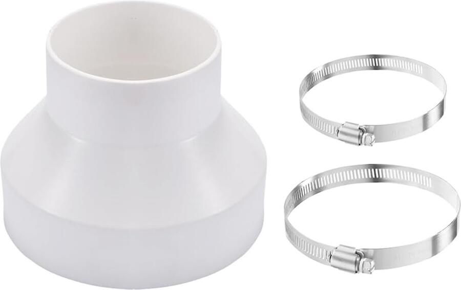 Universele Verkleiner voor Afvoerslangen Adapter met RVS Slangklemmen 150 mm naar 100 mm Ventilatie Verkleiner voor Afzuigkap en Afvoersystemen