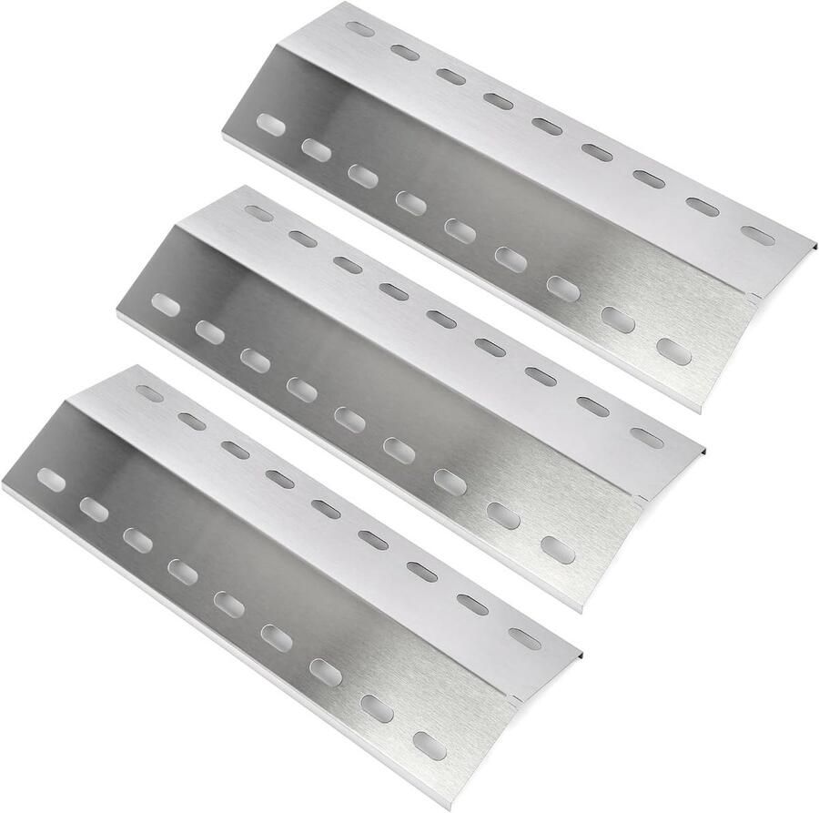 Universele Verwarmingsplaat van RVS 41 x 14 cm voor Barbecues Grillplaten en Kookaccessoires Set van 3