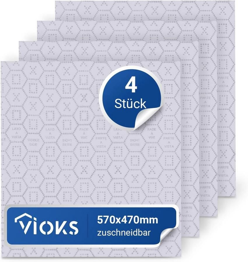 Universele vetfiltermat voor afzuigkappen 4 stuks met verzadigingsindicatie