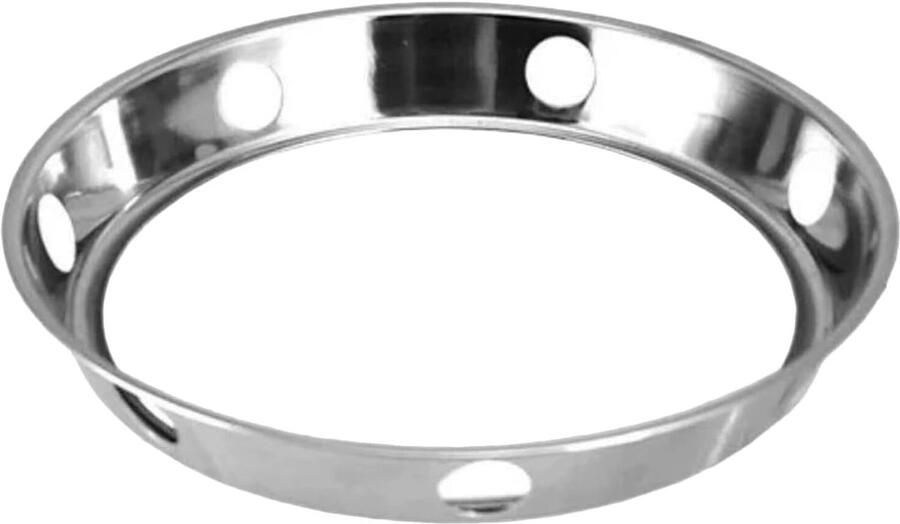 Universele Wokring Pannenhouder Kookplaat Stabiel Koken Hittebestendig Roestvrij Staal 21.4 cm Diameter Zilver