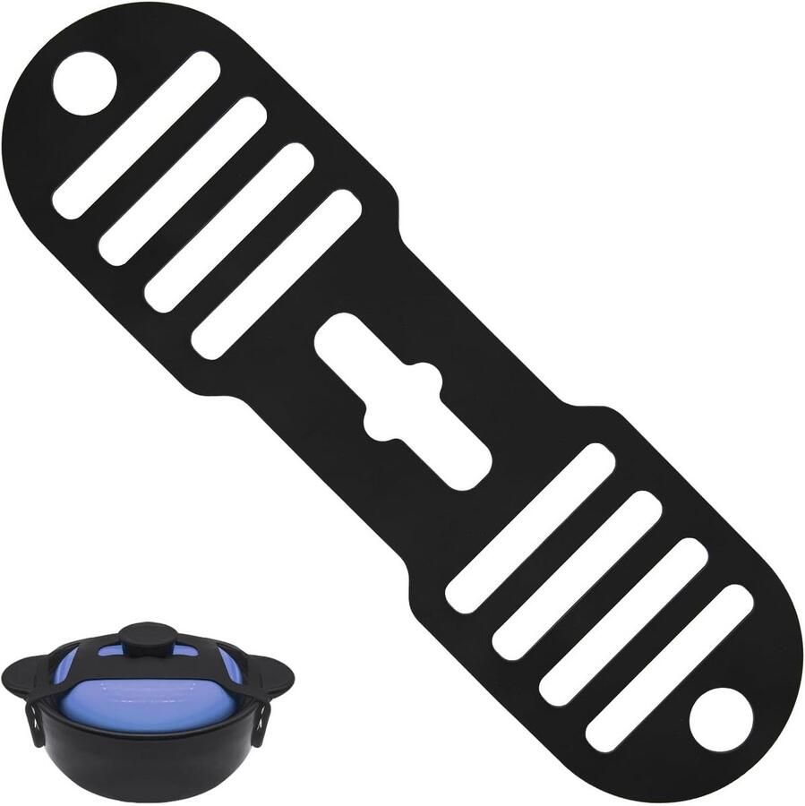 Universele Zwarte Silicone Bevestigingsband voor Slowcooker en Potdeksels Hittebestendig en Veilig