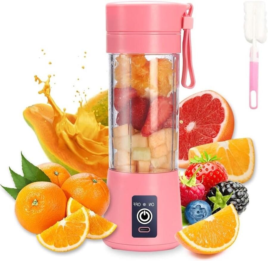 USB Elektrische Mini Blender Draagbare Blenderbeker Voor Shakes en Smoothies 380 ml Sap Zes Messen Geweldig om te Mengen - Foto 2