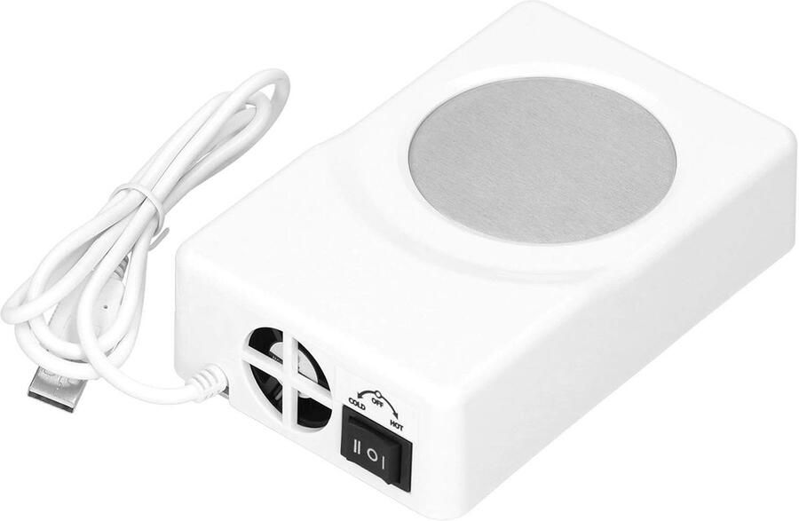USB Koel- en Verwarmings Onderzetter 2-in-1 Draagbaar voor Bureau en Auto Koffie Thee Melk Water wit