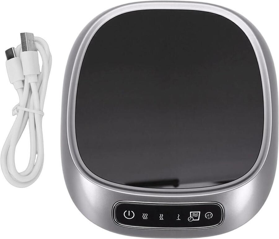 USB Koffiemokverwarmer Drankjes Warmhouder Drinken Warm Houden Automatische Uitschakeling 9.5 cm Oppervlak Zilver