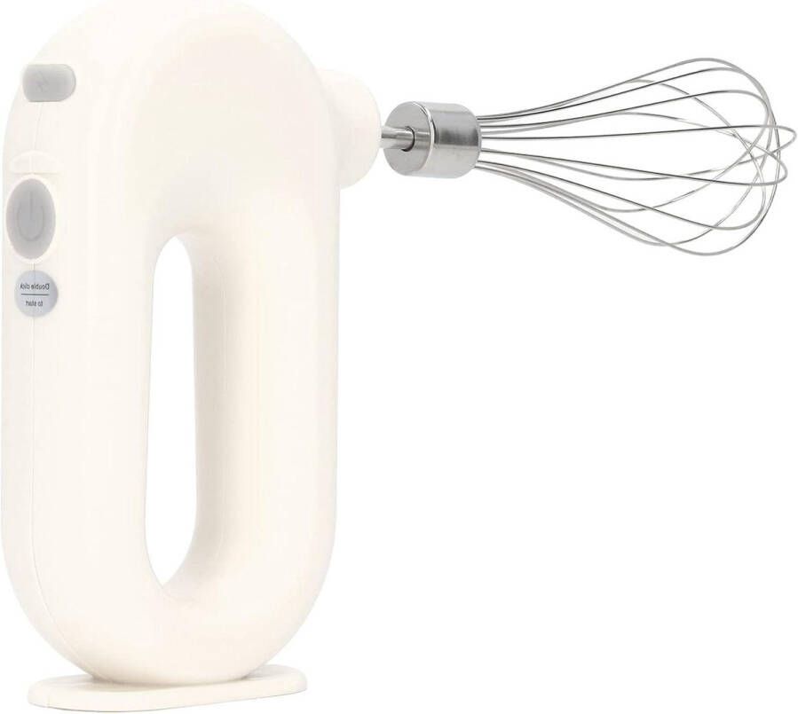 USB Oplaadbare Elektrische Handmixer met 4 Niveau-aanpassing en Draadloze Functie Elektrische Eierklopper en Melkopschuimer voor Koken en Bakken (Wit)