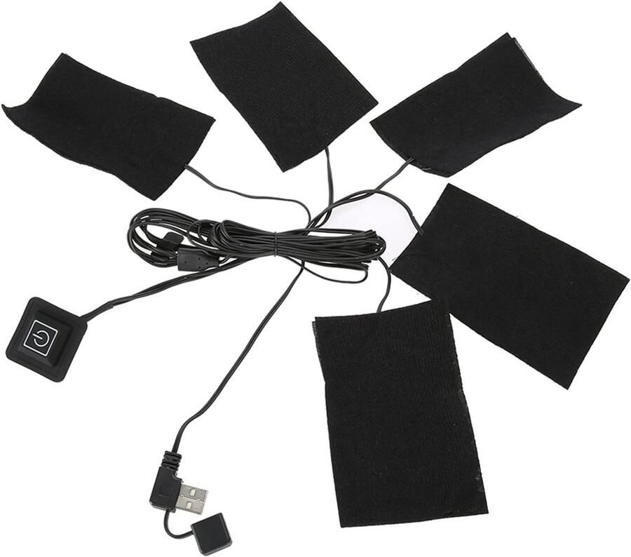 USB Stoffenverwarmer Verwarmingskussens Lichaam Opwarmen Instelbare Temperatuur 11 x 7 cm Zwart