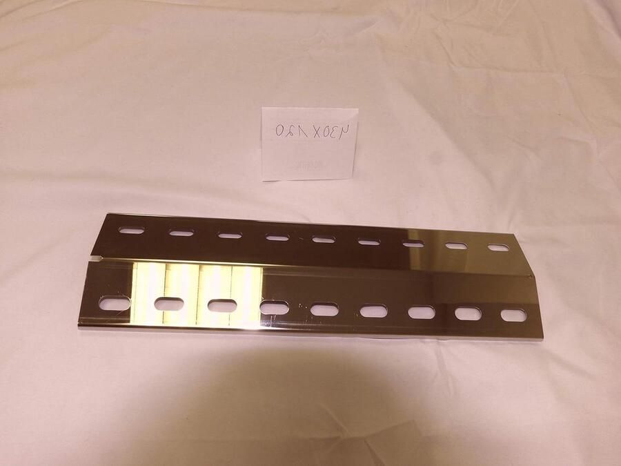 V2A 505mm x 155mm vlamverdeler roestvrij staal fabriek gasgrill reserveset vlamplaat grillplaat branderafdekking vlamafdekking gasgrill 1-430-120-1 zilver