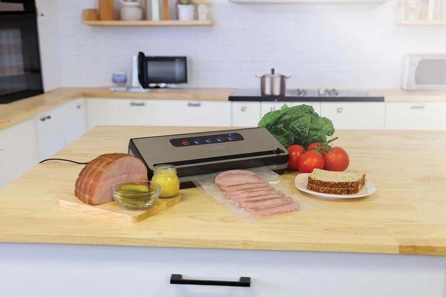 Vacumeerapparaat Vacuümsealer Voedsel bewaren Ingebouwde snijder 30 cm sealbreedte Zilver
