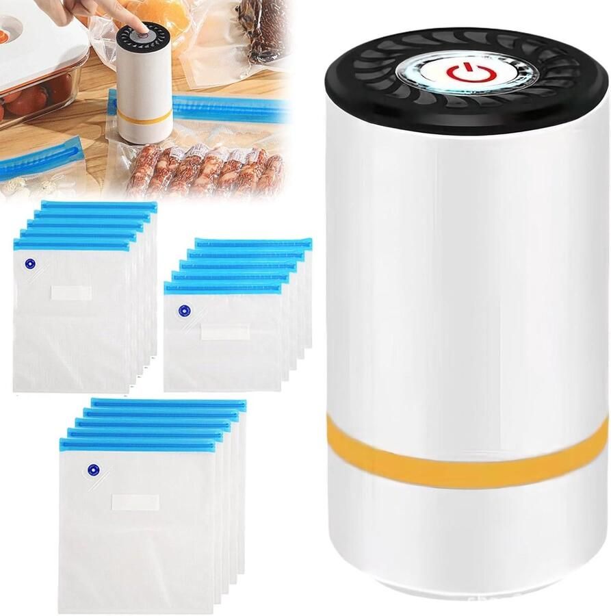Vacumeermachine Mini sealer Draagbare sealer Levensmiddelen bewaren Snel en krachtig 12 x 6 x 6 cm