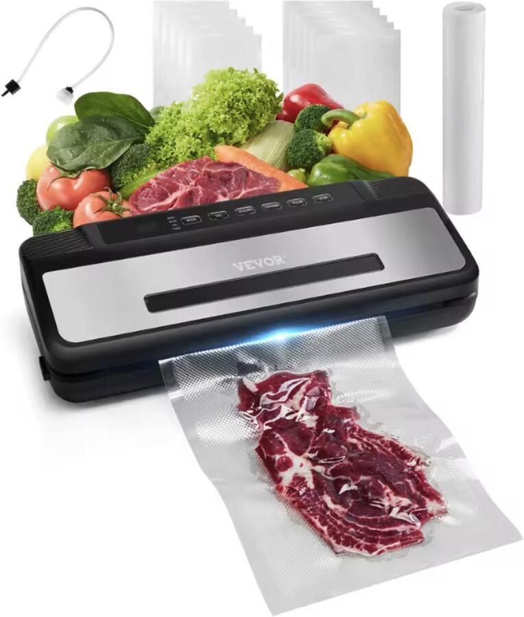 Vacumeermachine Vacuümmachine Elektrisch 120W Vermogen Afdichtingslengte 30 CM Incl. 10x vacuümzakken 7 Functies