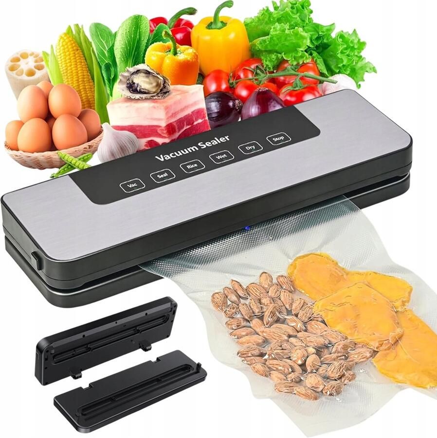 Vacumeermachine Vacuümsealer Vacuum Sealer Nat en Droog Gebruik Incl. 30 Vacuümzakken 30 cm Sealbreedte Auto & Handmatig Touchscreen Voedselvacuümverpakker Voor Vershouding