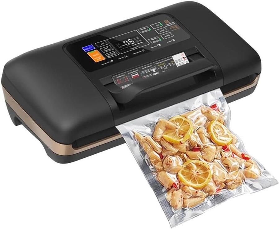 Vacumeermachine Voedsel Food Saver Voedsel Vers Houden Dubbele Hitteverzegeling 85 kpa Krachtig Zwart
