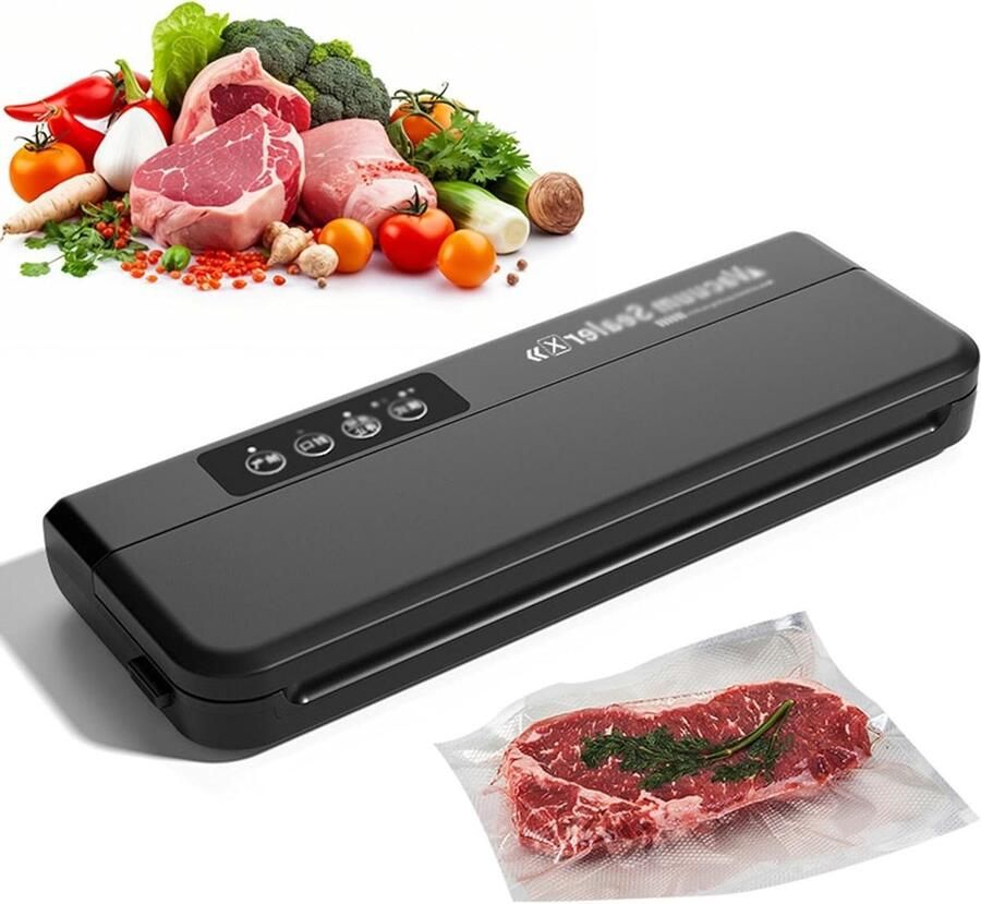 Vacumeermachine Voedselverzegelaar Air Sealer Voedsel Vers Houden Krachtig 60kpa Vacuüm 30cm Afdichting Zwart