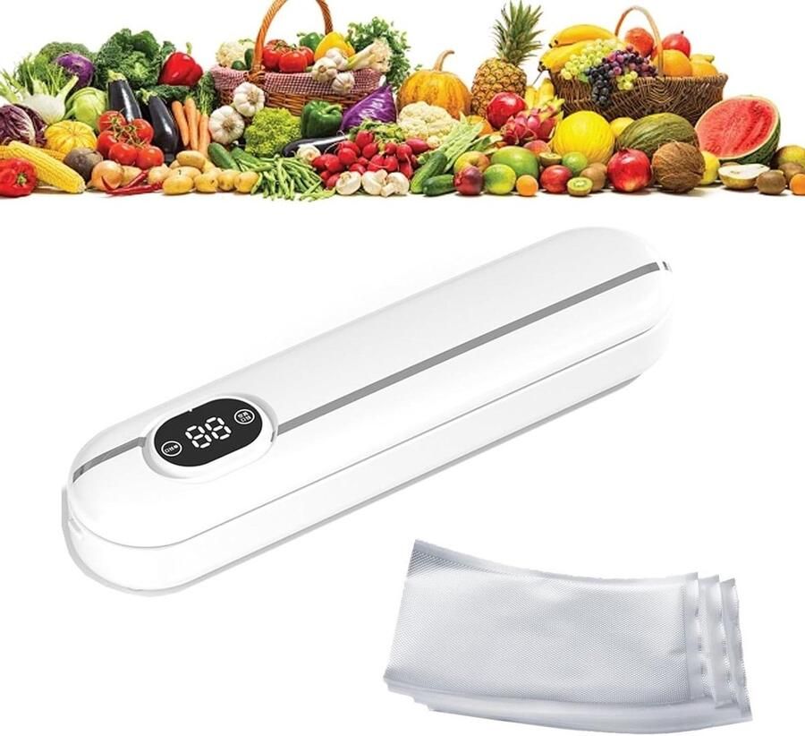 Vacumeermachine Voedselverzegelaar Keukenvoedsel bewaren Sterke zuigkracht 28 cm seal Wit