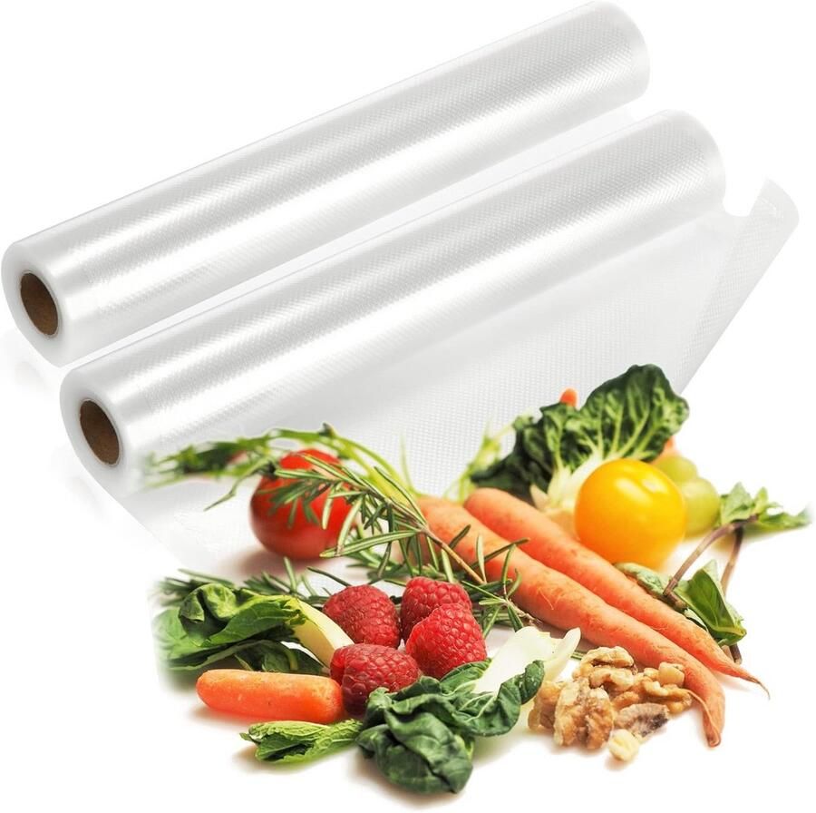 Vacumeerrollen Set van 2 (2x3m) Professionele Vacuümzakken voor Sous-Vide Vrieskist en Folie Sealer