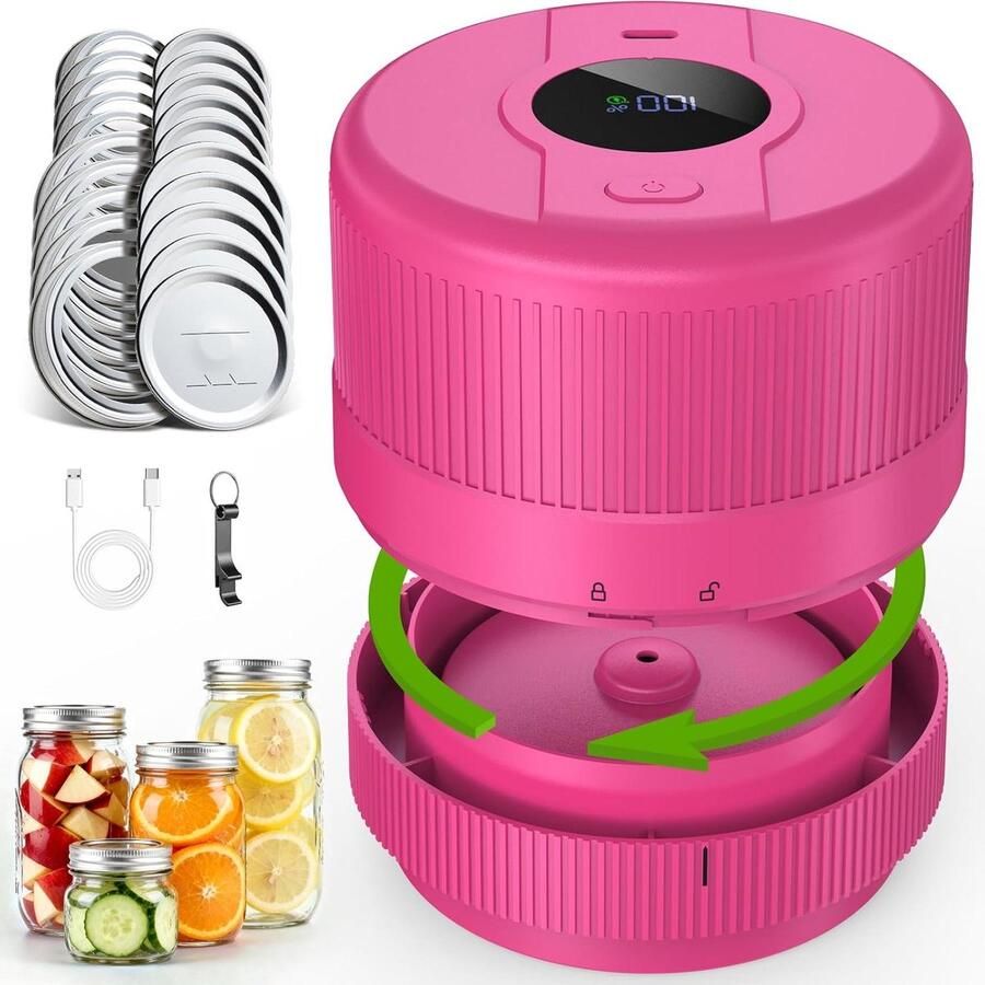 Vacumeerset Weckpotten Vacumeerder Potten Voedsel Bewaren Elektrisch en Draagbaar 2 Soorten Opening Berry