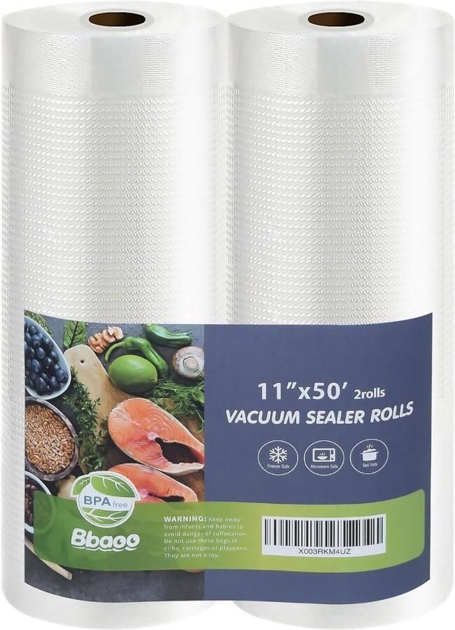 Vacumeerzakken XL Set van 2 Rollen voor Foodsaver BPA-vrij en Hoge Kwaliteit Opslag