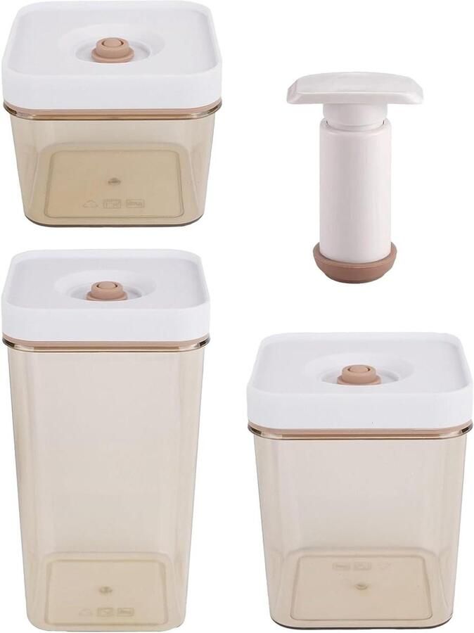Vacuüm Voedselcontainer Bewaardoos Maaltijd Voedsel Vers Houden Lekvrije Sluiting 26L x 21B x 13H cm Transparant