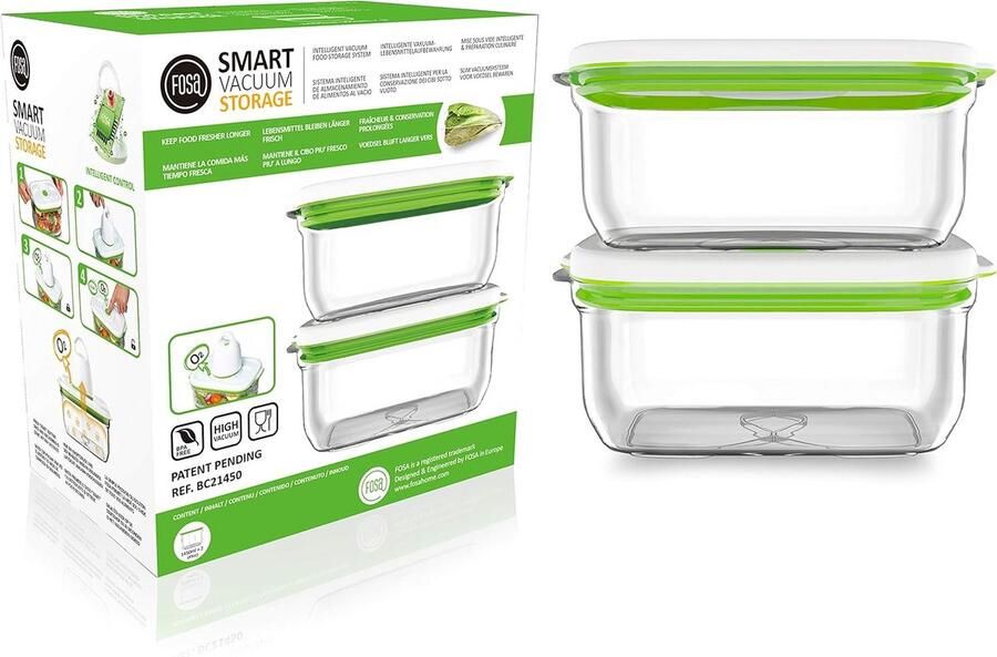 Vacuüm Bewaarbussen Set (2 stuks) 1450 ml Vershouders voor Voedsel