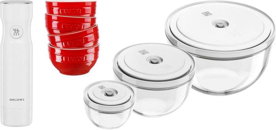 Vacuüm Bewaarset Vershoudbakjes Set Voedsel Bewaren Tot 5x Langer Vers 3 Bakjes + 4 Kommetjes