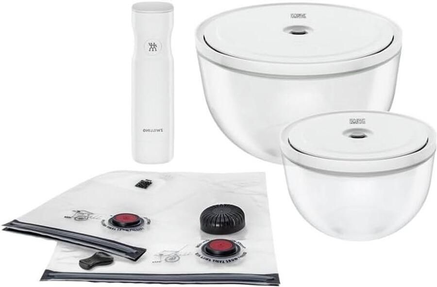 Vacuüm Bewaarset Vershoudset Glazen Bokaal Voedsel Langer Bewaren Dubbele Afdichting Technologie 18 cm en 24 cm