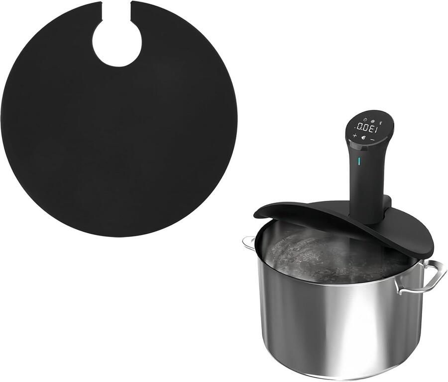 Vacuüm Deksel Sous Vide Accessoire Precisie Koken Voorkomt Verdamping Tot 28cm Zwart