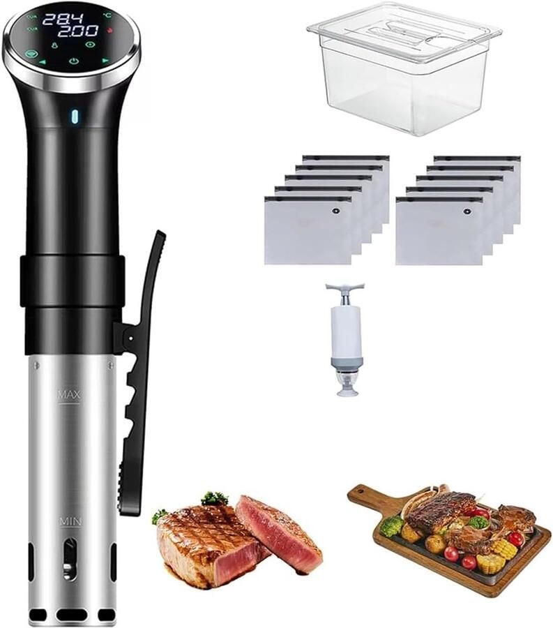 Vacuüm Kookapparaat Langzaam Garen Precisie Koken Snelle Verwarmingsfunctie 6L Tank Zwart