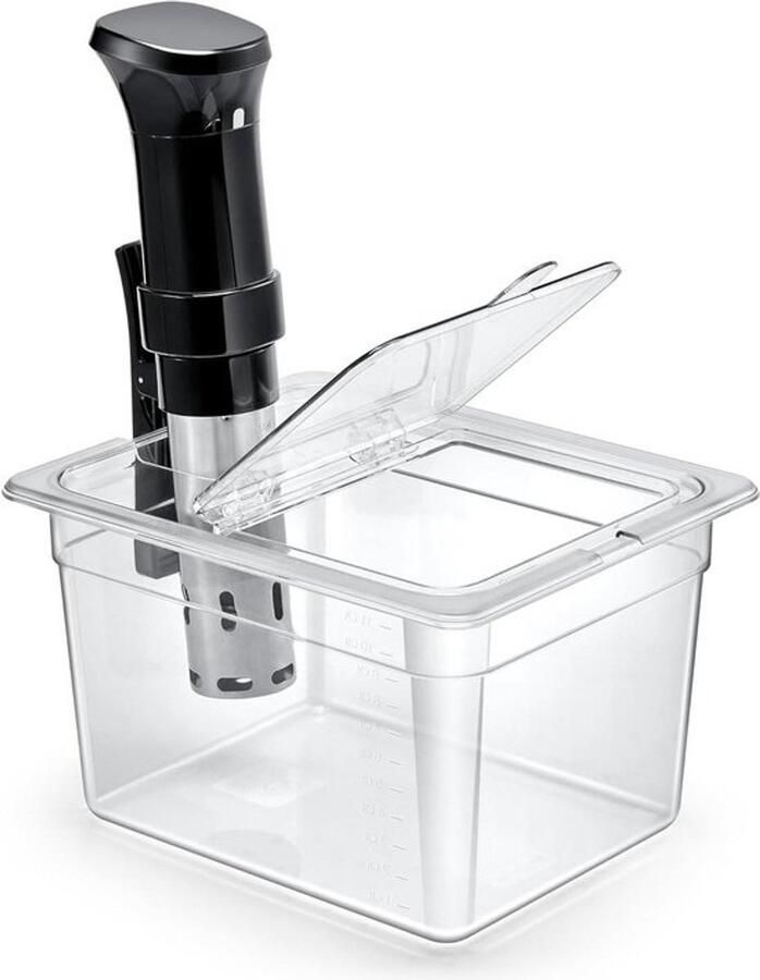 Vacuüm Kookcontainer Sous Vide Bak Voedsel Bereiden Opvouwbaar Deksel 12 Quarts Transparant