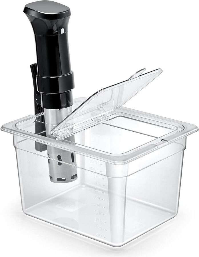 Vacuüm Kookcontainer Sous Vide Bak Voedsel Bereiden Opvouwbaar Deksel 12 Quarts Transparant