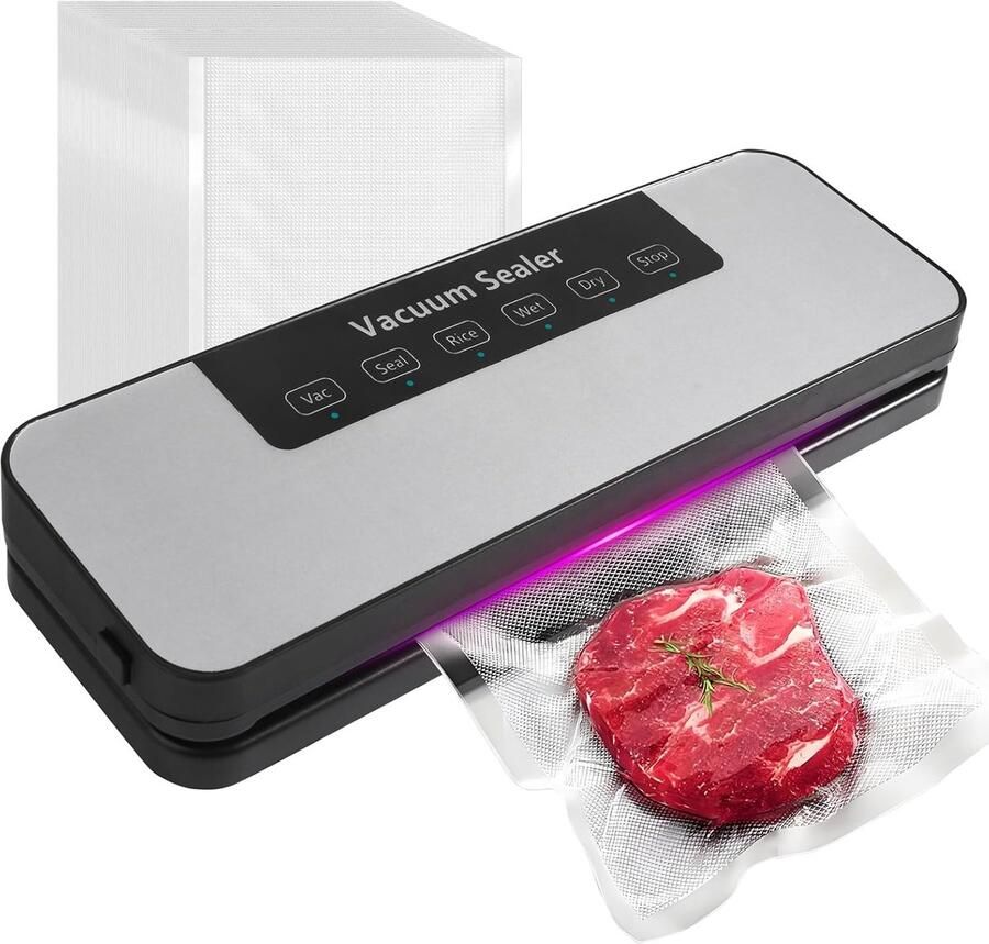 Vacuum machine for dry and moist foods: 5 in 1 with 50 vacuum bags vacuum sealer for food stays fresh longer 30 cm ShopVlot