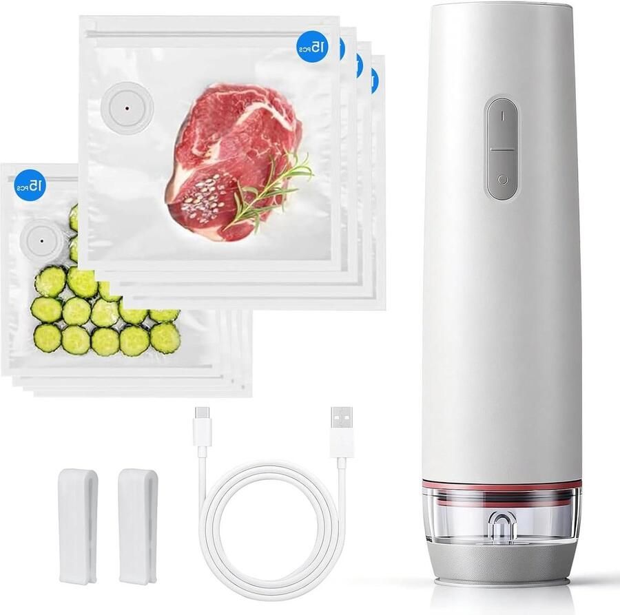 Vacuüm Machine Vacuümsealer Voedsel Bewaren Handzaam Ontwerp 1 Stuk Wit