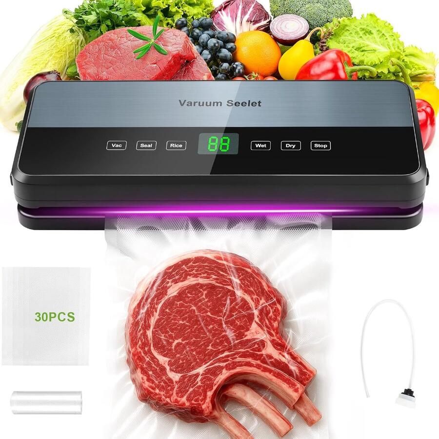 Vacuüm Machine Voedsel Saver Voedsel Bewaren Intelligent Touchscreen 30cm Sealbreedte Zilver