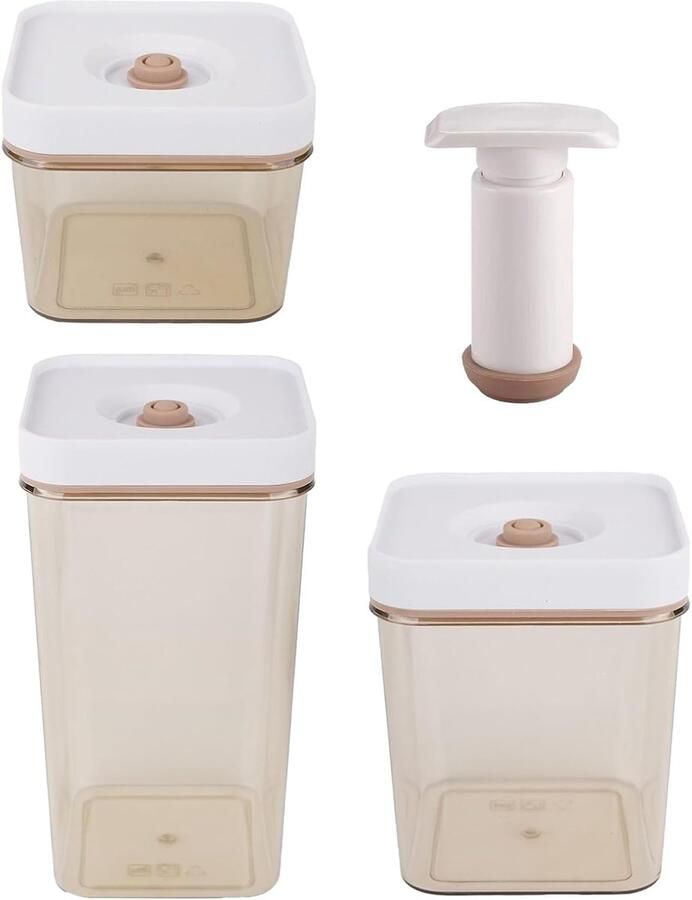 Vacuüm Opbergdoos Voedselcontainer Luchtdicht Maaltijden Bereiden Klikvacuüm Functie 26 x 21 x 13 cm Transparant