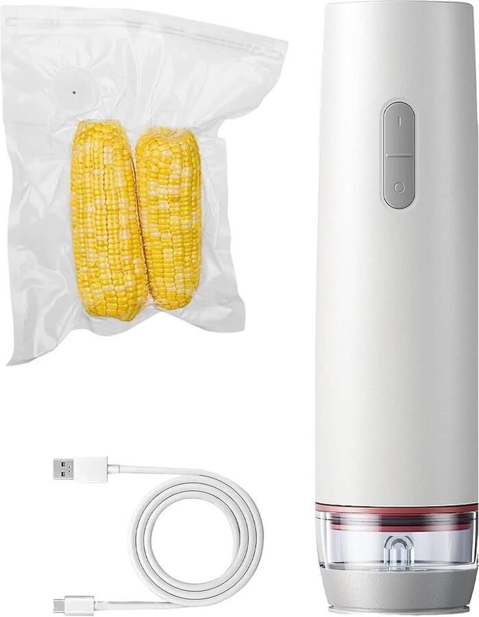 Vacuüm Sealer Draagbare Sluitmachine Voedsel Bewaren Oplaadbaar Ontwerp 18 cm Lengte Wit