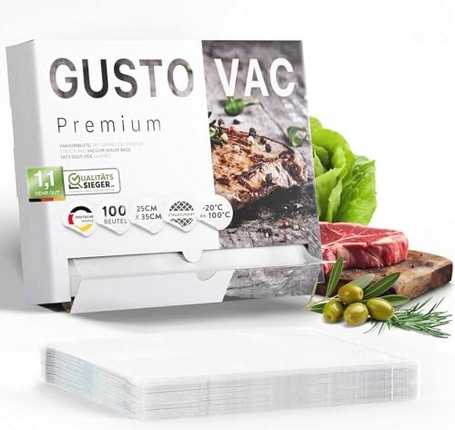 Vacuum Sealer Food Storage Bags Sous Vide Bags 100 Stuks 25 x 35 cm Extra Sterke Seal Universeel Compatibele Sealer Bags