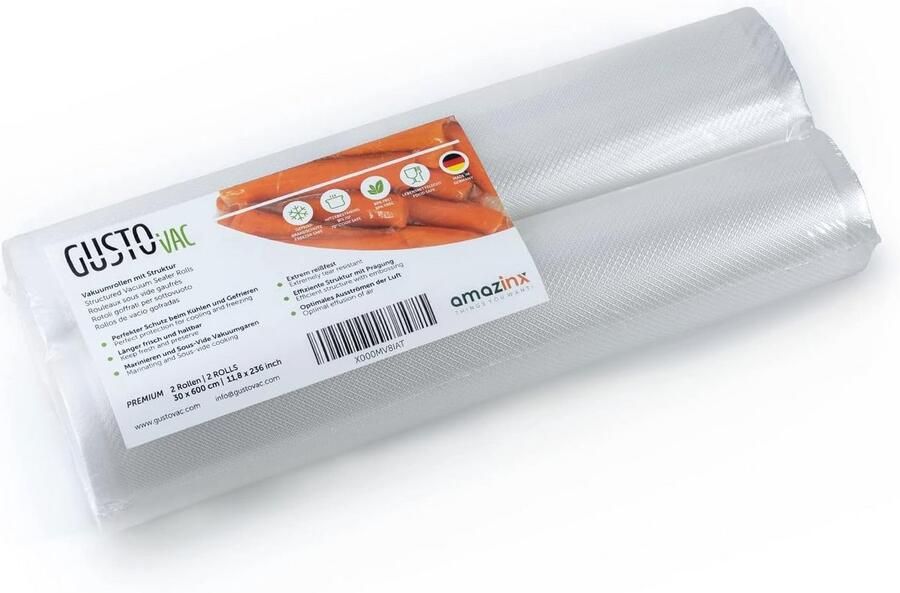 Vacuum Sealer Food Storage Bags Universally Compatible Sous Vide Bags 2 rolls 30 x 600 cm Extra Strong Seal