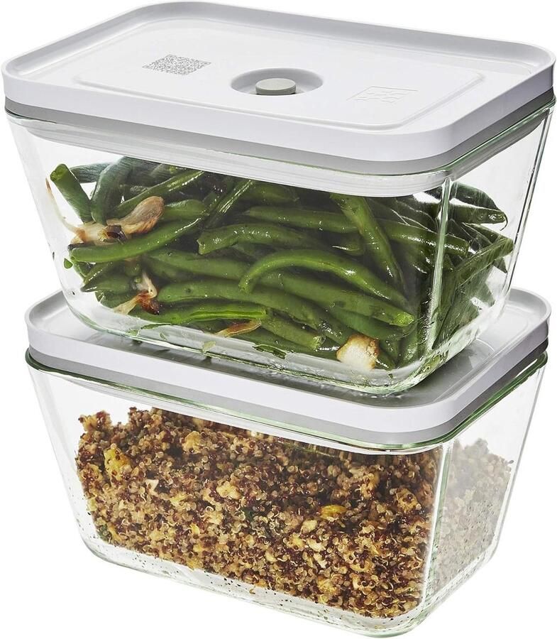 Vacuüm Sealer Glas Voedsel Opslag Containers Voedsel Langer Vers Houden Dubbele Afdichting Deksel 2-delig Groot Glas