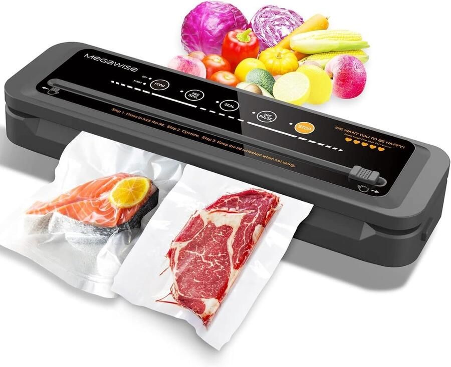 Vacuüm Sealer Machine Vacumeerapparaat Voedsel Vers Houden 80kPa Zuigkracht 30 cm Sealbalk Zwart