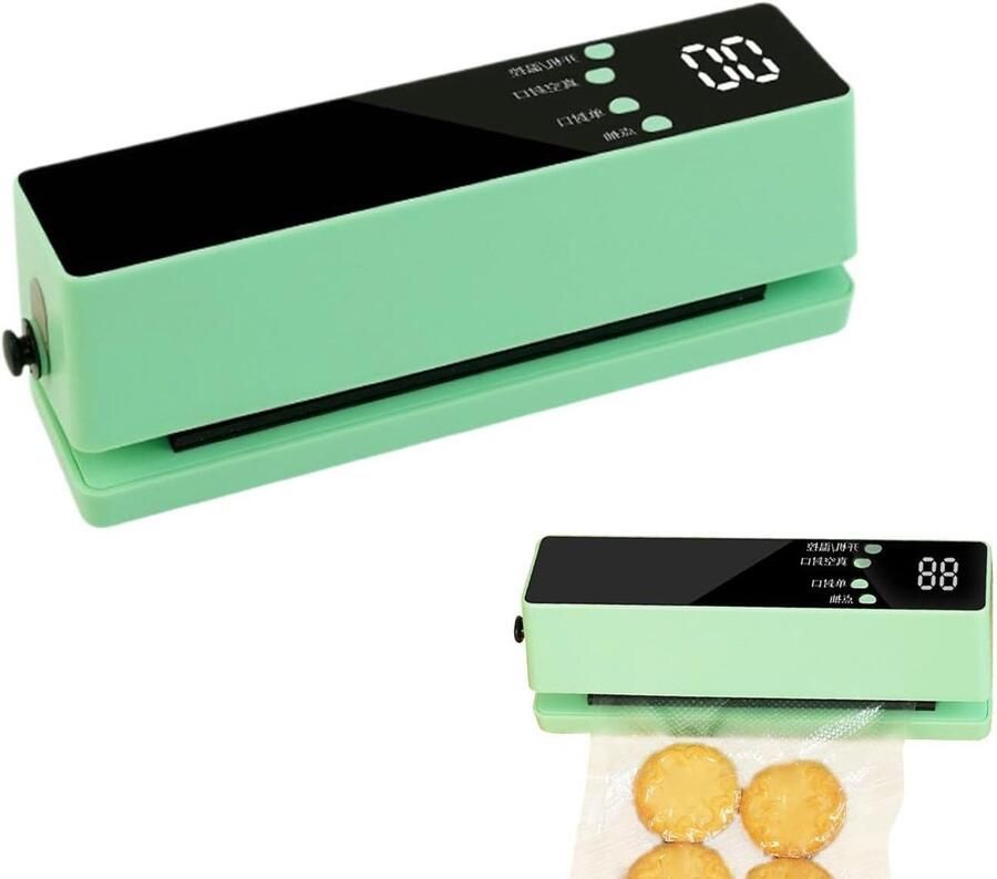 Vacuüm Sealer Machine Voedsel Saver Voedsel Conserveren Instelbare Vacuümfunctie 17.5 cm Groen