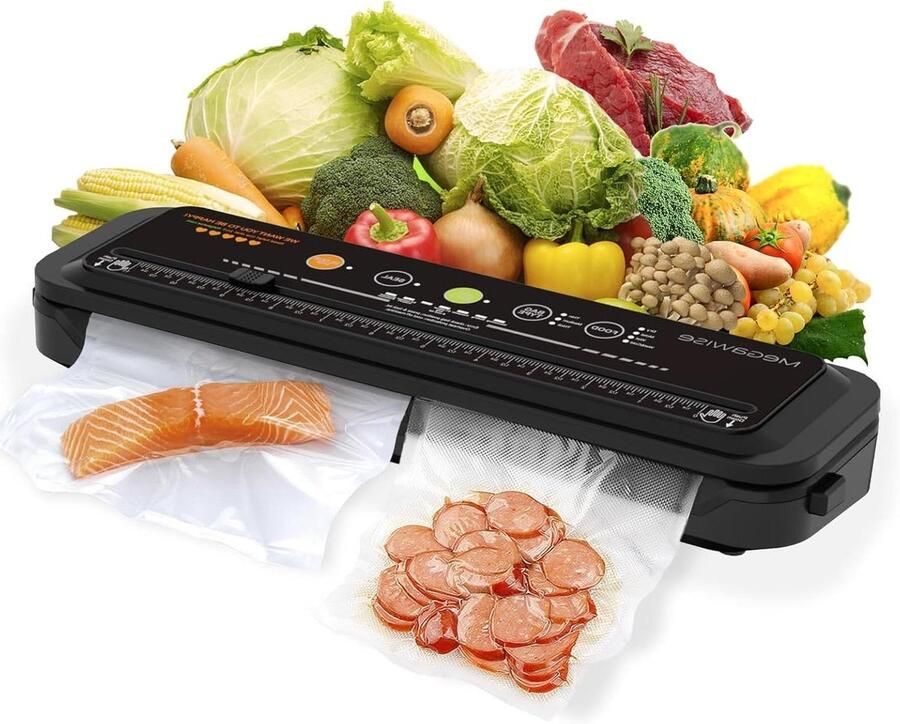 Vacuüm Sealer Machine Voedselsealer Vacumeerapparaat Voedsel Vers Houden Verbeterde Zuigkracht 90 kPa 30 cm Afsluitbreedte Zwart