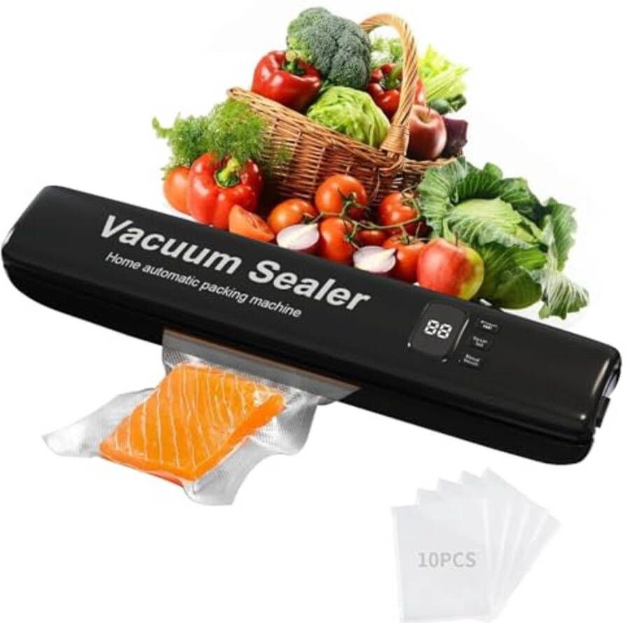 Vacuüm Sealer Machine voor Voedsel met 10 Vacuüm Tassen Automatische en Digitale Afdichting