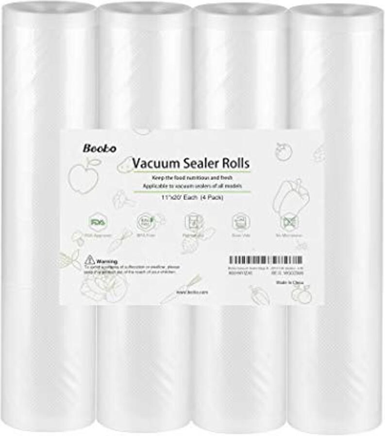 Vacuüm Sealer Rollen voor Voedsel 11 x 20ft (4 Rollen)